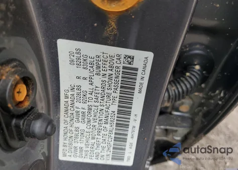 2020 Honda Civic Sport из США, поврежденный, VIN 2HGFC2F8XLH582524